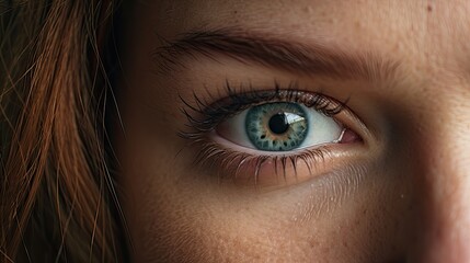 Emphasize a model's eyes, illustrating a moment of realization, perhaps deciphering a complex business puzzle