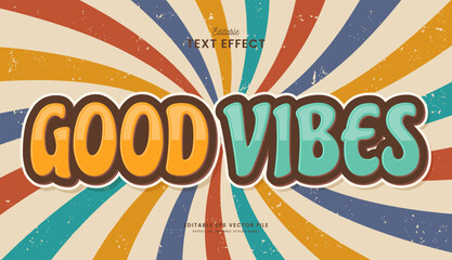 decorative good vibes editable text effect vector design