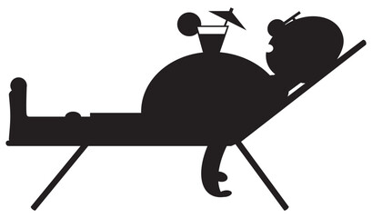 Cartoon Retiree in Silhouette