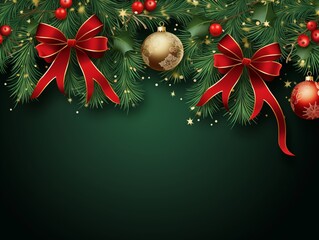 Green and red Christmas poster background.
