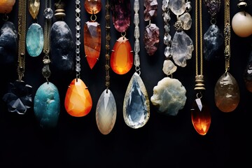 Crystals for protection: powerful crystal jewellery necklaces. Crystal mindfulness technique therapy. Many Healing Chakra Crystals Gemstones necklaces. Meditation, Breathing, Intentions, Connecting