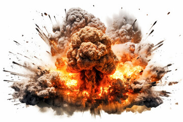 Fototapeta na wymiar Huge fire explosive background, nuclear art, war scenes, photo-realistic, nuclear detonation, Hollywood explosion. explosion on desert. 