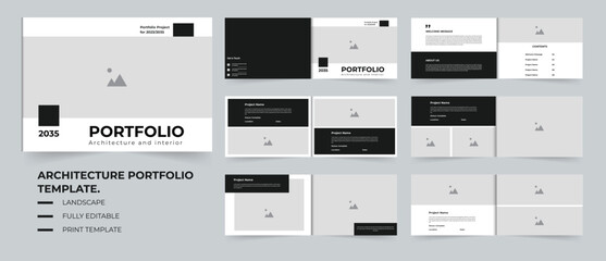 Modern Architecture Portfolio or real estate portfolio template design landscape portfolio