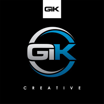 GIK Letter Initial Logo Design Template Vector Illustration