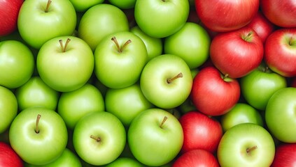 Ripe Green and Red Apples. Naturally Fresh Harvest of Juicy Apples. Apples Seamless Background.