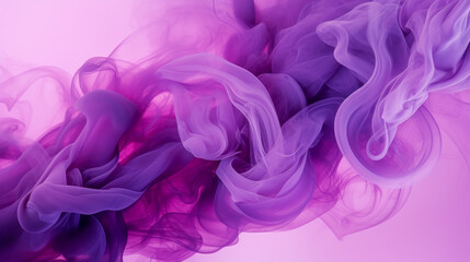 Fototapeta premium swirling purple ink smoke effect on a light white background.