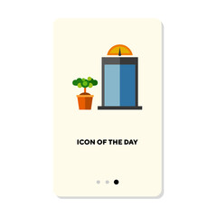 Inn accommodation flat icon. Hotel elevator cabin isolated vector sign. Hotel and travelling concept. Vector illustration symbol elements for web design and apps