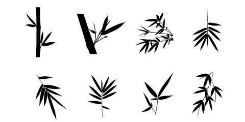 bunch of bamboo leaves vector eps 10