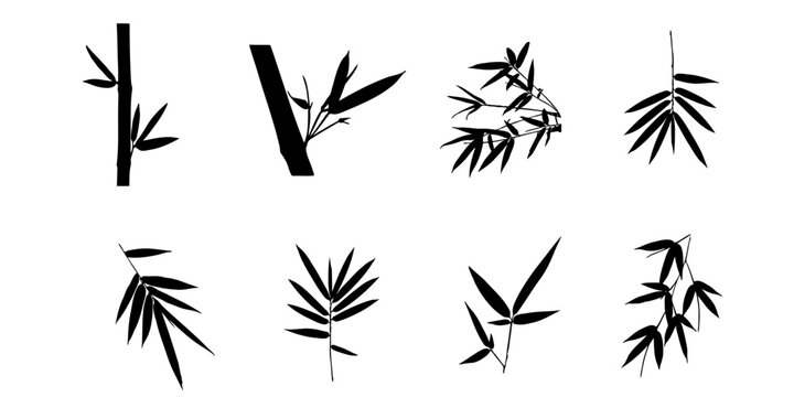 bunch of bamboo leaves vector eps 10