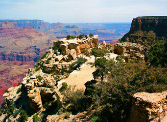 Blue Sky Day At The Grand Canyon Arizona on film
