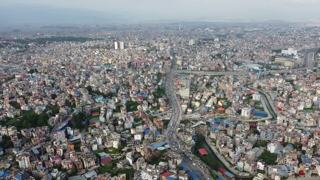 Kathmandu city. Kathmandu city in Nepal. Kathmandu is a beautiful city. Areal view of Kathmandu city. It is a beautiful view. This footage was captured on 28th July 2023.