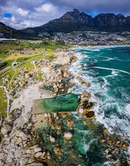 Photo sur Plexiglas Plage de Camps Bay, Le Cap, Afrique du Sud Aerial View of Maiden's Cove Tidal Pool in Clifton, Cape Town, South Africa