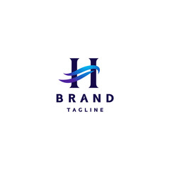 Initial Letter H With Wave Accent Logo Design. Sea Waves Amidst the Letter H Logo Design.
