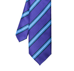 Fototapeta premium Purple striped men's tie isolated on white background.