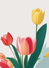 Tulip Flower Blank Invitation Background