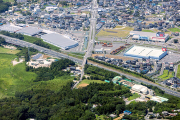 千葉県四街道市もねの里付近を空撮