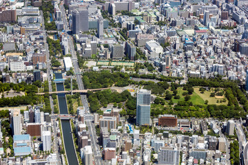 東京都江東区の木場公園付近を空撮