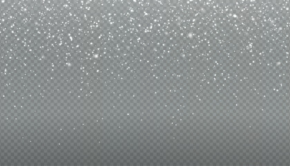 Fototapeta premium Christmas background. Powder PNG. Magic bokeh shines with white dust. Small realistic glare on a transparent Png background. Design element for cards, invitations, backgrounds, screensavers. 