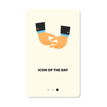 Job implementation flat vector icon. Working, grabbing, hand isolated vector sign. Communication and action concept. Vector illustration symbol elements for web design and apps