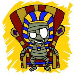 Illustration of Halloween Mummy Cartoon PNG Sublimation