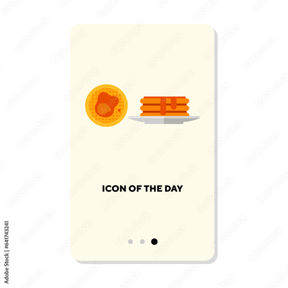 Poster homemade dessert vector icon. sugar, pancakes with honey top view isolated vector sign. culinary and