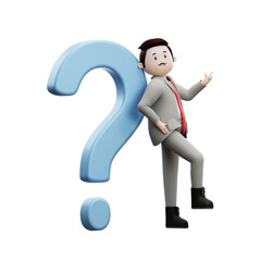 3d illustration male asking a question