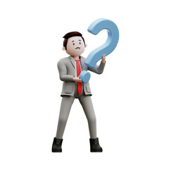 3d illustration male asking a question