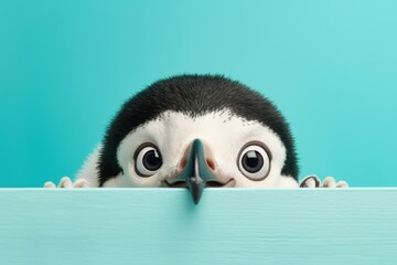 Penguin Peeking Party Invitation