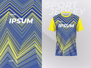 blue yellow shirt mockup design template for sport jersey