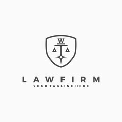Fototapeta na wymiar Initials Modern Law Firm Logo Design