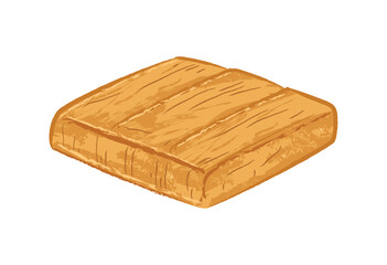 Golden brown wooden board for food's decoration