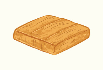 Golden brown wooden board for food's decoration