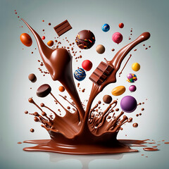 Explosion of flavors, sweets and chocolate