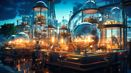 A modern alchemist's lab where traditional assets are transformed into digital ones - obrazy, fototapety, plakaty