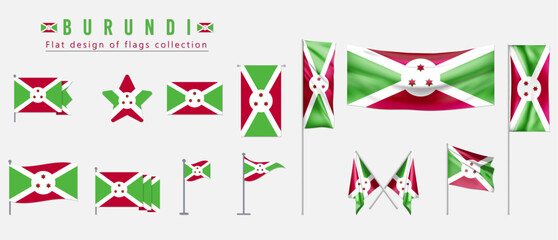 Burundi flag, flat design of flags collection