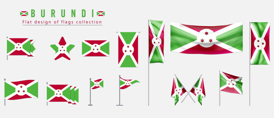 Obraz premium Burundi flag, flat design of flags collection
