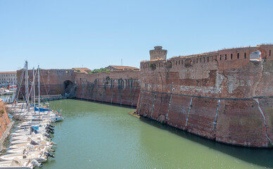 Vue de la vieille forteresse de Livourne, Italie.