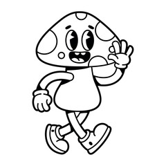 vector funny cartoon character mushroom illustration isolated
