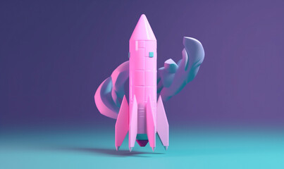 finance startup space bitcoin rocket start technology business launch spaceship. Generative AI.