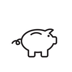 Piggy bank icon vector logo design template flat style
