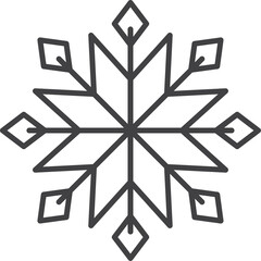Snowflake icon. Winter snowflake silhouette for Christmas design
