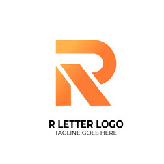 corporate R orange alphabet letter logo icon design template for business. Suitable for a media or technology company