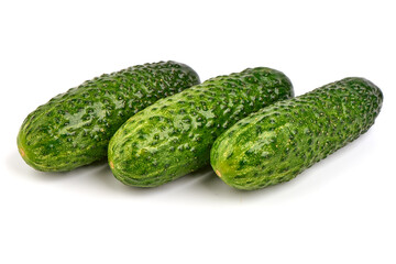 Cucumbers, isolated on white background. High resolution image.