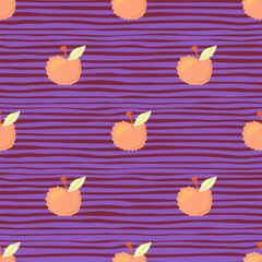 Abstract apple fruits seamless pattern. Fruit ornament.