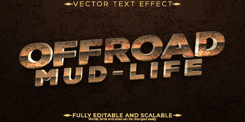 Editable text effect offroad, 3d dirty and adventure font style © QuillArtistry