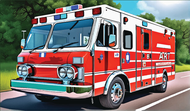 Ambulance on the road