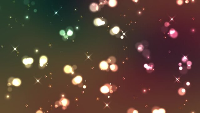 光の玉ボケが上昇するアニメーション（10秒ループ・ダークゴールド）