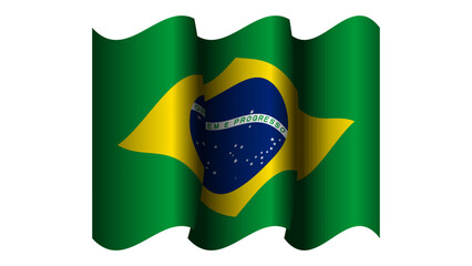 realistic brazil waving flag concept design vector illustration