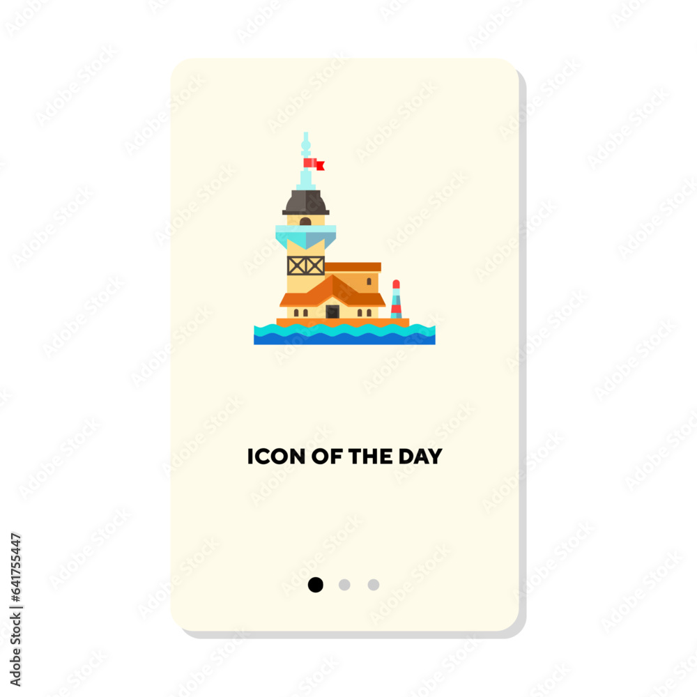 Aufkleber historical building or maiden tower flat icon. lighthouse isolated vector sign. sightseeing and tour