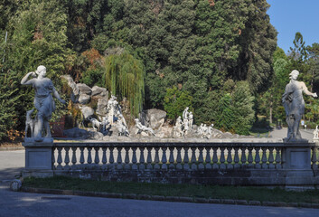 Royal palace gardens and fountain in Caserta - 641755490